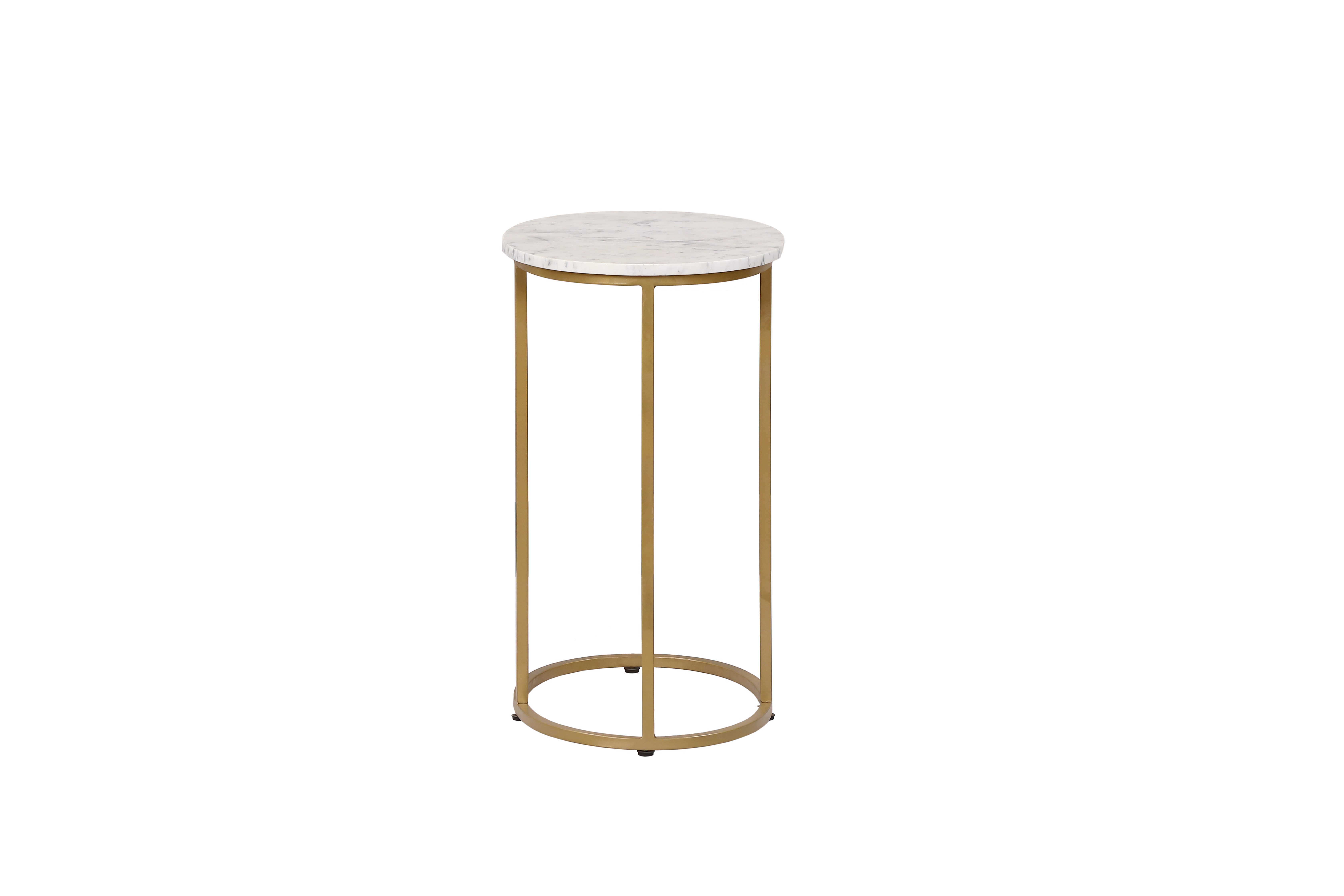 ACCENT TABLE WITH IRON AND INDIAN WHITE MARBLE